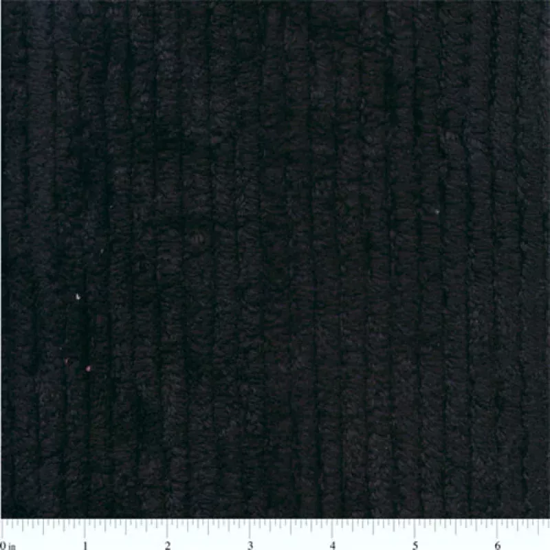 Black Cotton Chenille Fabric - Reorderable