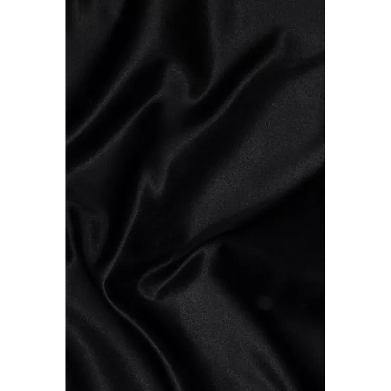 Black Double Face Duchess Satin Fabric