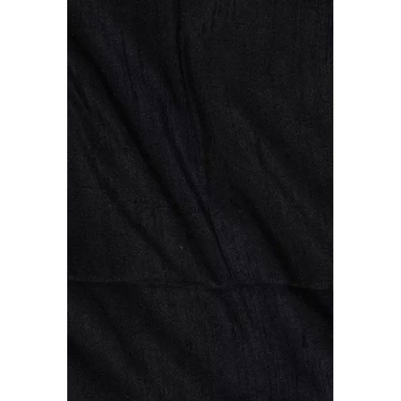 Black Dupioni Silk Fabric