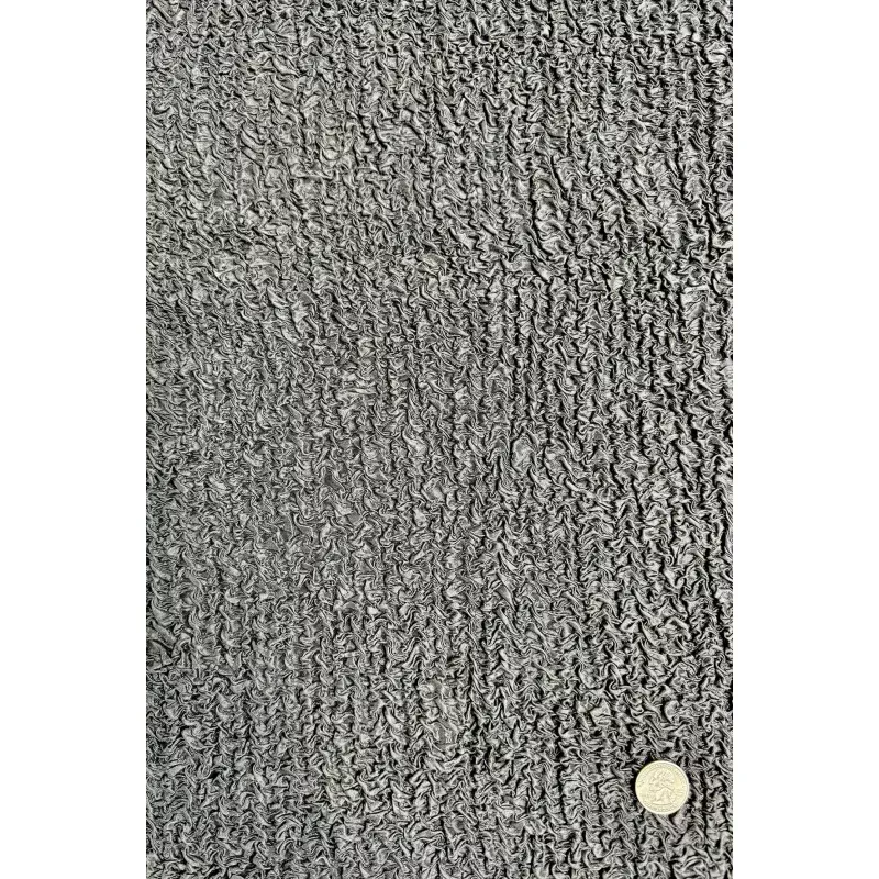 Black Embroidered Dupioni Silk MED-393/1