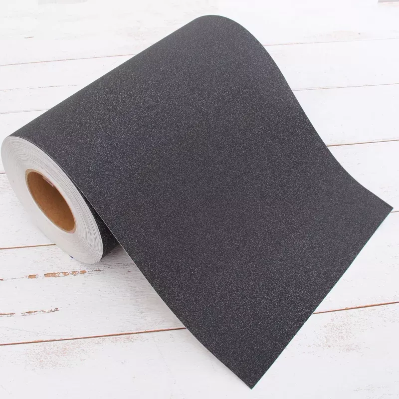 Black Glitter Vinyl Peel and Stick Paper Self Adhesive 12″ Wide