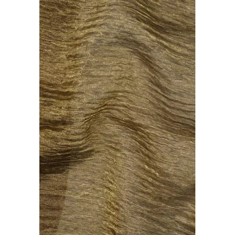 Black Gold Metallic Crushed Organza Fabric