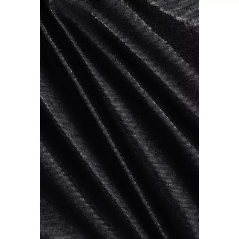 Black Metallic Shantung Silk Fabric