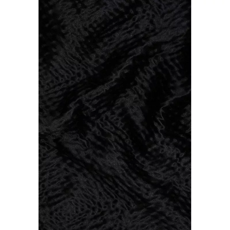 Black Silk Hammered Satin Jacquard Fabric