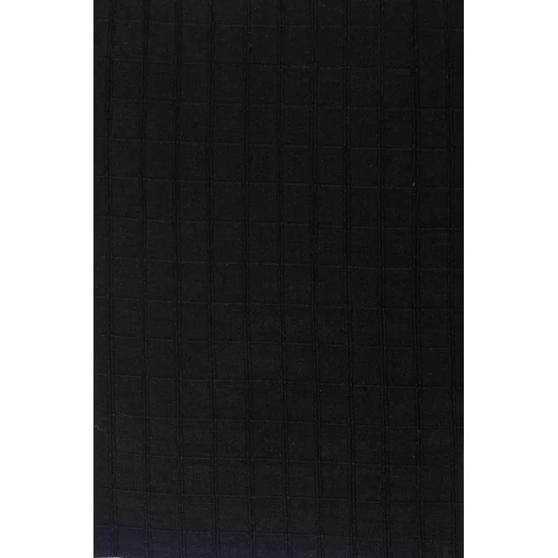 Black Silk Shantung Windowpane 44″ Fabric