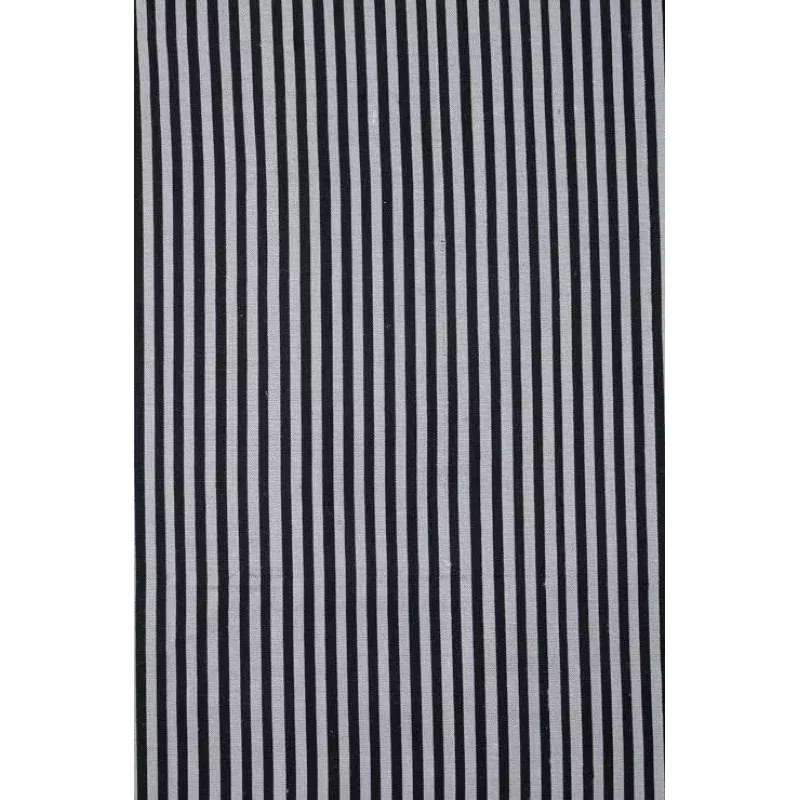 Black Silver 48 Striped Silk Shantung
