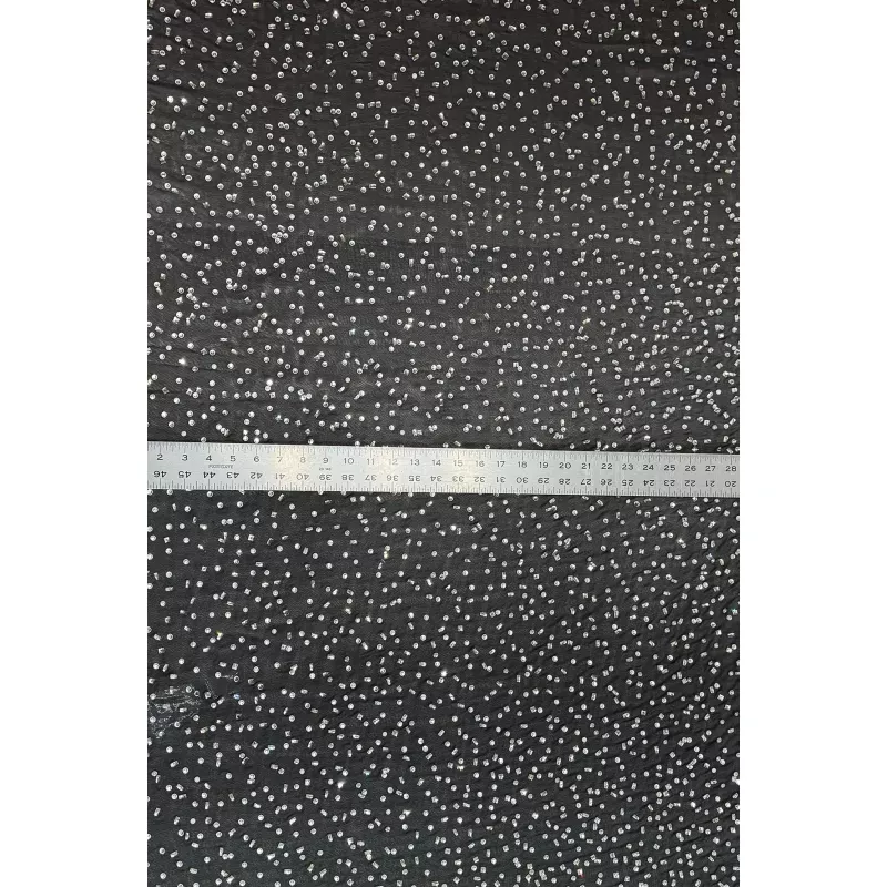 Black/Silver Tulle Embroidery
