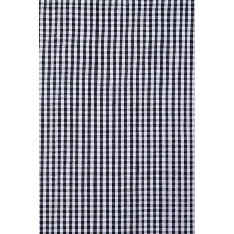 Black White Gingham Silk Shantung 165 Fabric