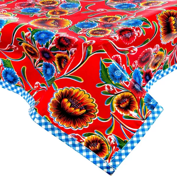 Bloom Red Oilcloth Tablecloths