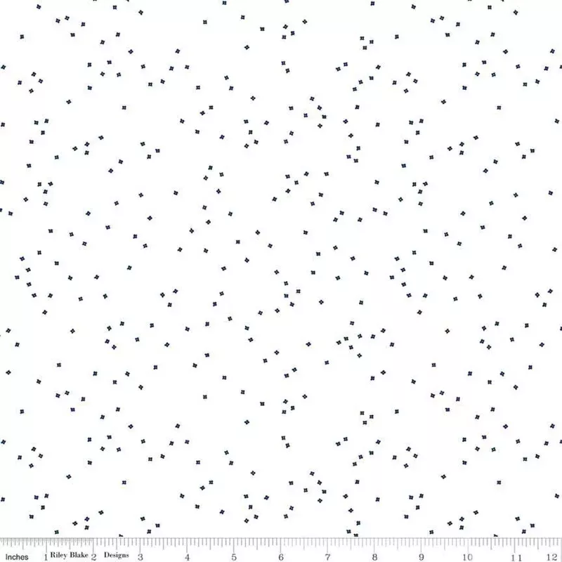 Blossom Navy on White Yardage by Christopher Thompson for Riley Blake Designs