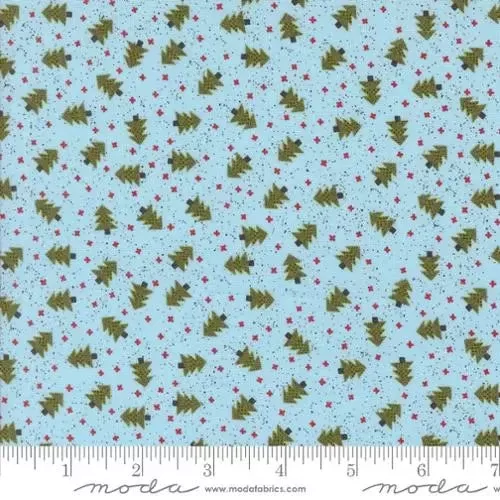Blue Aqua Emmitt And Ivy Christmas Trees 44″/45″ Fabric Per Yard