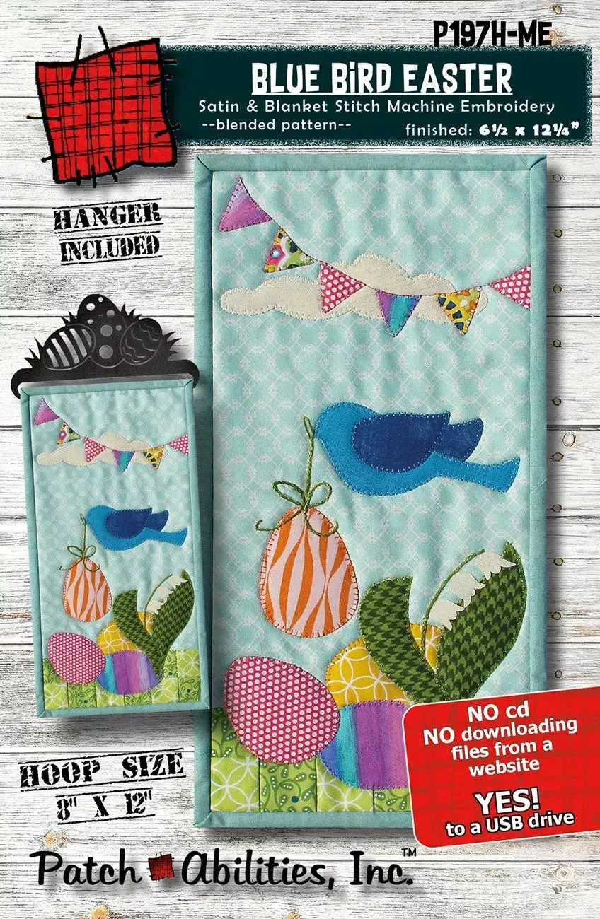 Blue Bird Easter Machine Embroidery Version with Hanger