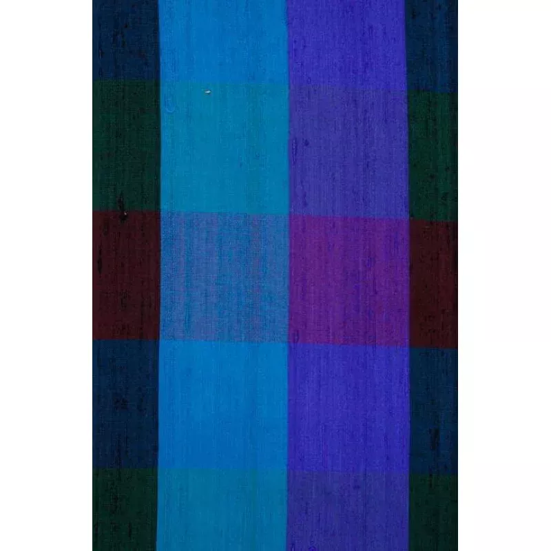 Blue Check 107 Plaid Silk Shantung