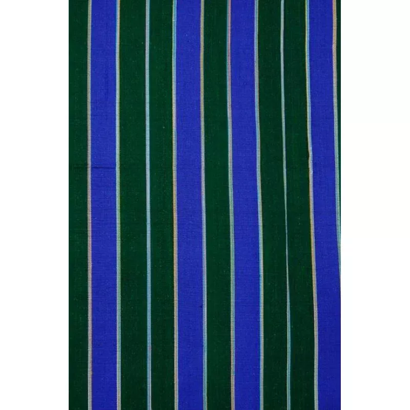 Blue Green 27 Striped Silk Shantung