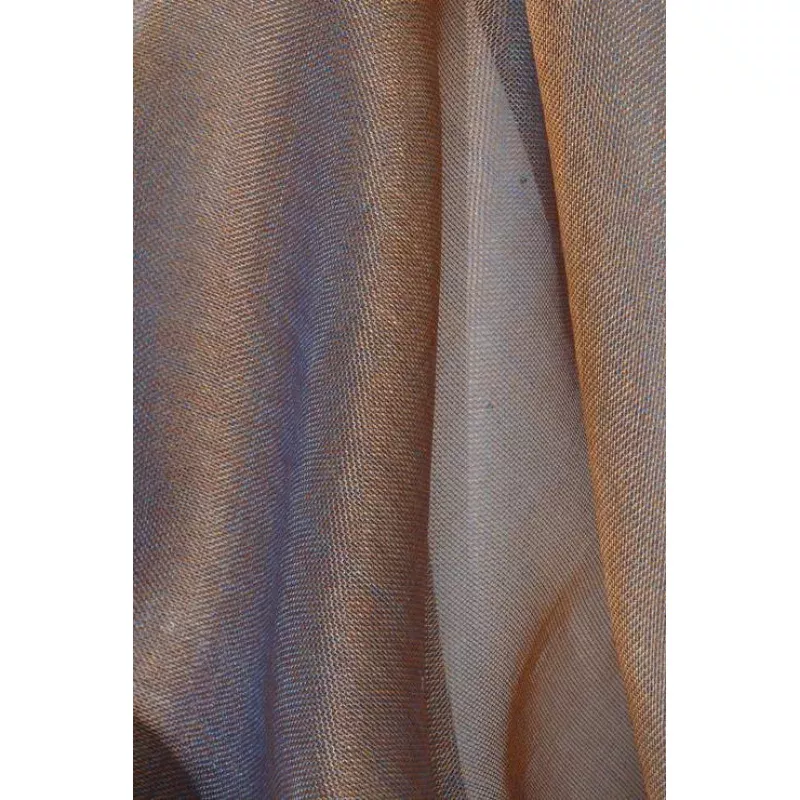 Blue-Grey Rust Silk Organza Fabric
