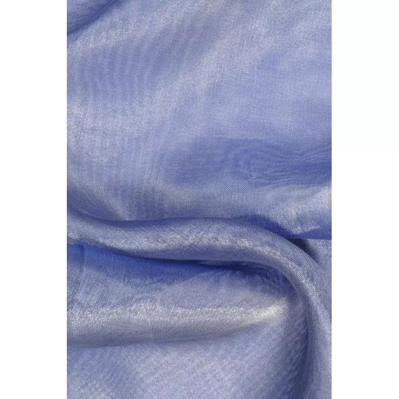 Blue Silver Metallic Organza Fabric