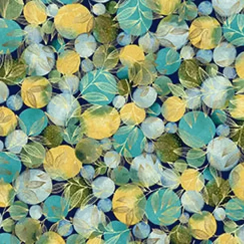 Blue With White Sprig Toile Geo 44″/45″ Fabric Per Yard