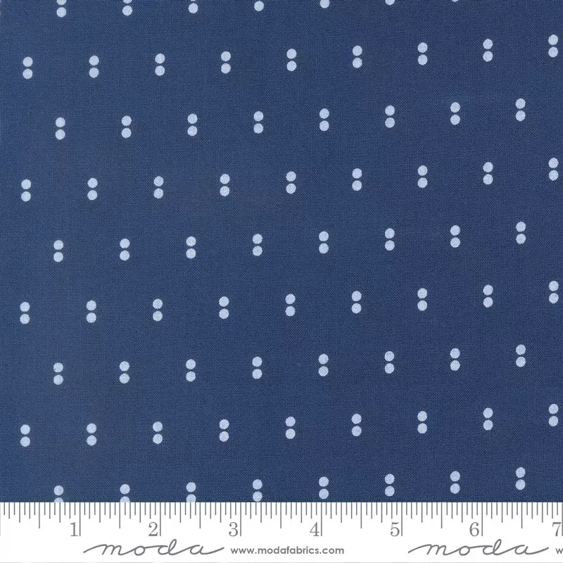 Blueprint Navy Dots Yardage by Camille Roskelley for Moda Fabrics