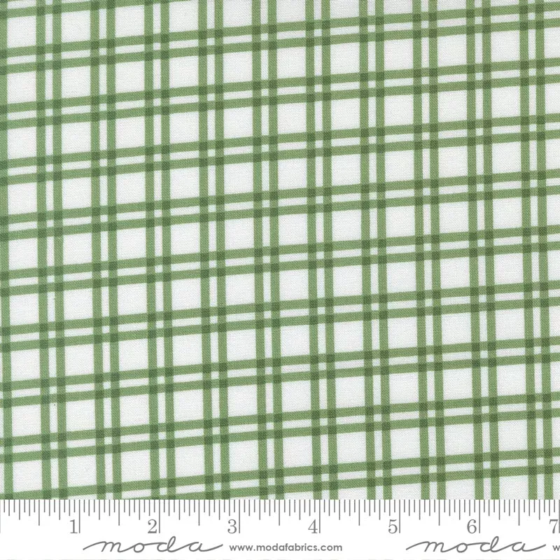 Blueprint White Grass Plaid Yardage by Camille Roskelley for Moda Fabrics
