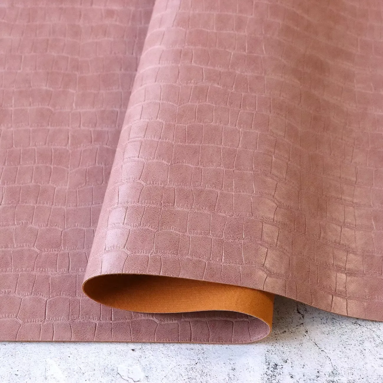 Blush Pink Faux Crocodile Leather 1 /2yds