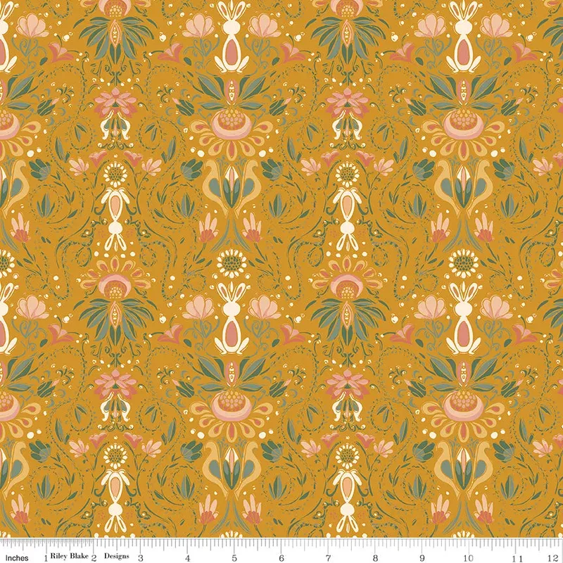 BOLT END 22″ Elegance Gold Main Yardage by Corinne Wells for Riley Blake Designs