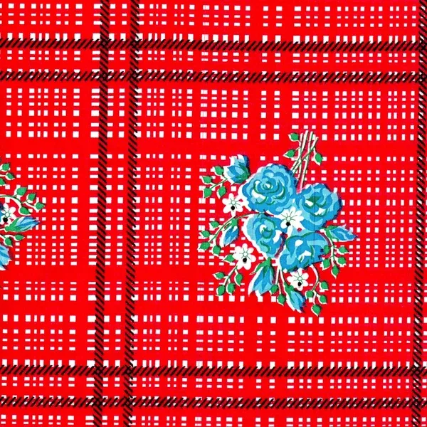 Bouquet Red Oilcloth Tablecloths