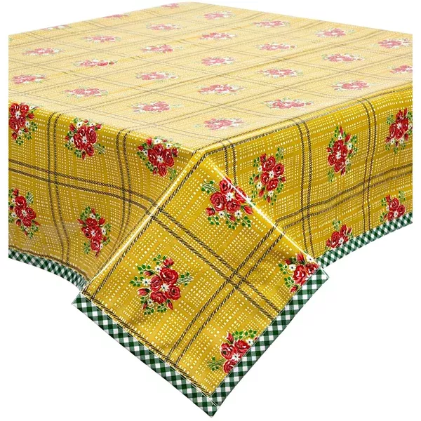 Bouquet Tan Oilcloth Tablecloths
