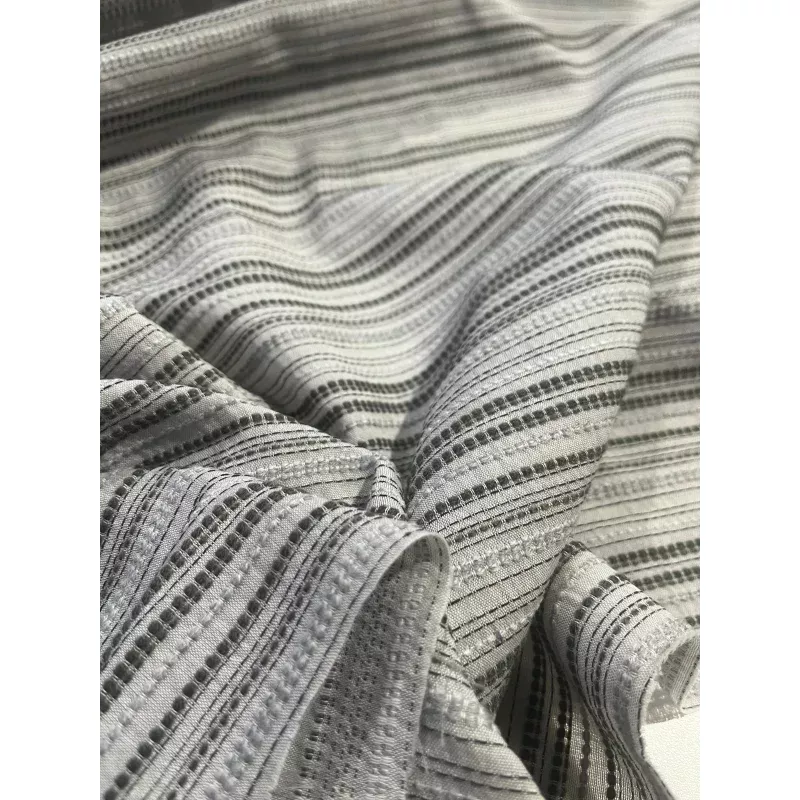 BRIAN 038 Gauze jacquard fishbone grey/anthracite