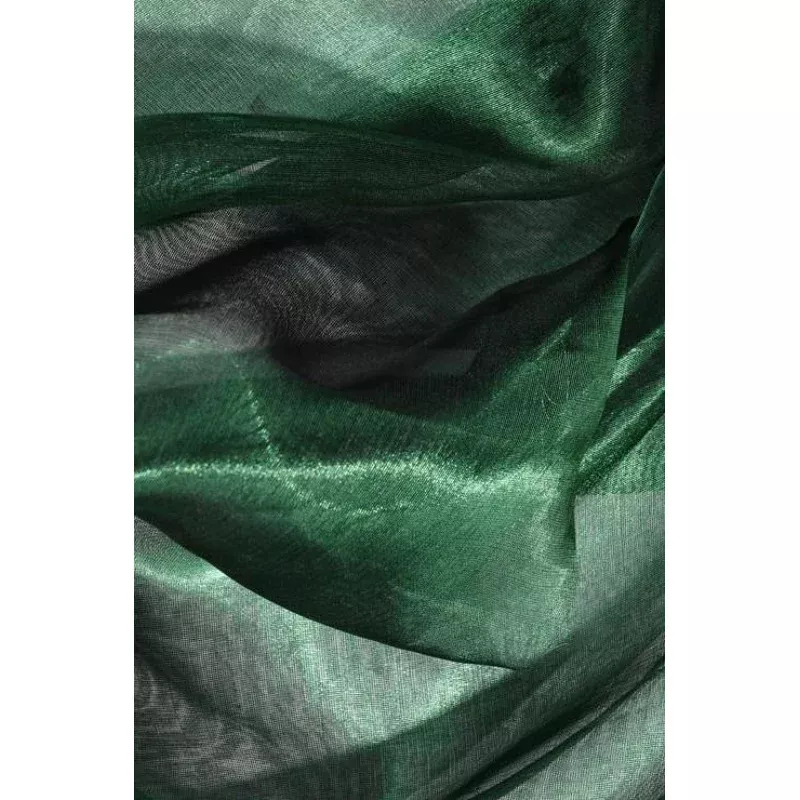 Bright Evergreen Metallic Organza Fabric