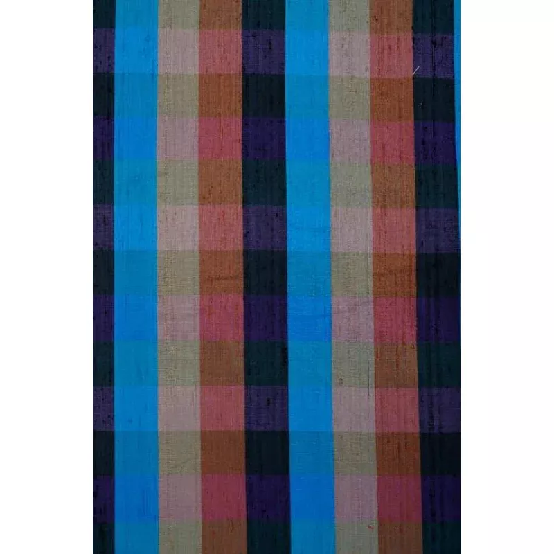 Brown Check 98 Plaid Silk Shantung