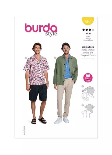 Burda 5842 - Men's Shirt Sewing Pattern