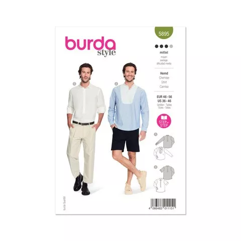 Burda 5895 - Men's Slip-On Top Sewing Pattern
