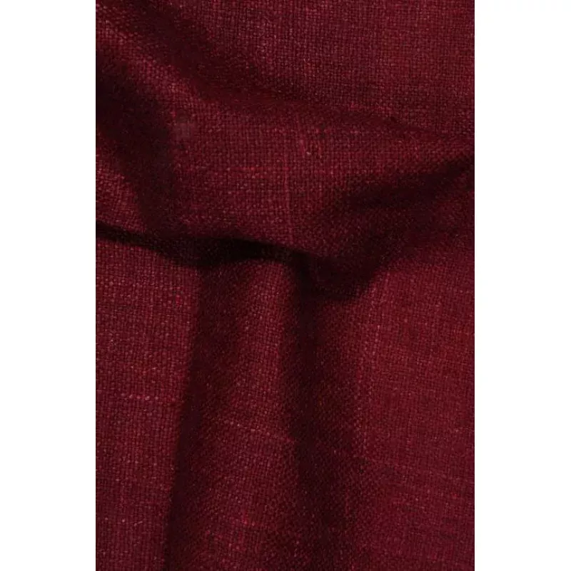 Burgundy Silk Linen (Matka) Fabric
