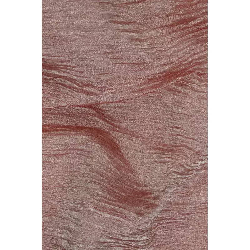 Burgundy Silver Metallic Crushed Organza Fabric