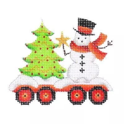 Burnett & Bradley – Christmas Train 6, Flat Car with Tree & Snowman