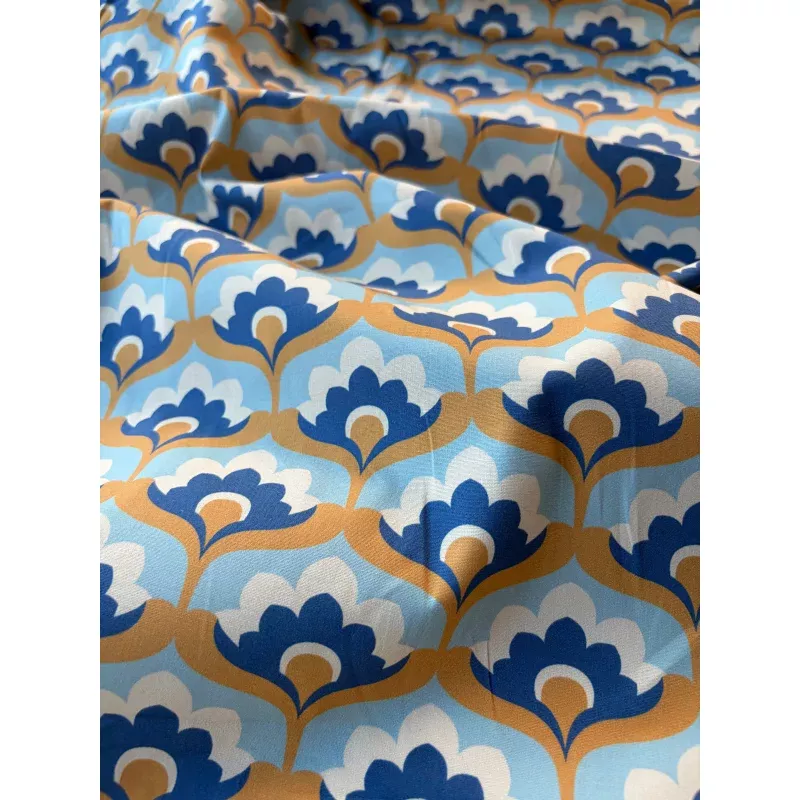 BURNS 009 poplin stretch naive flowerprint poplin stretch