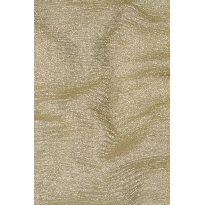 Butter Pecan Silver Metallic Crushed Organza Fabric