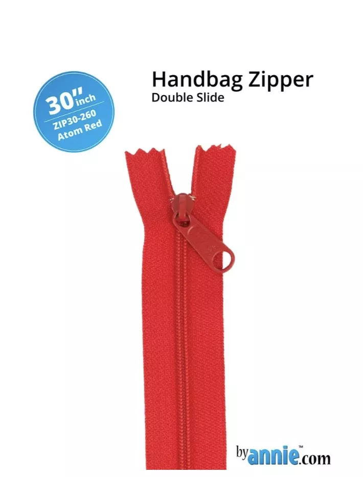 By Annie – 30″ Double Slide Zipper Atom Red