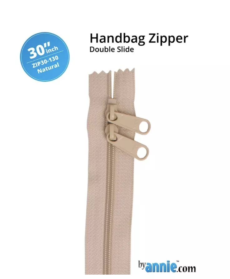 By Annie – 30″ Double Slide Zipper Natural