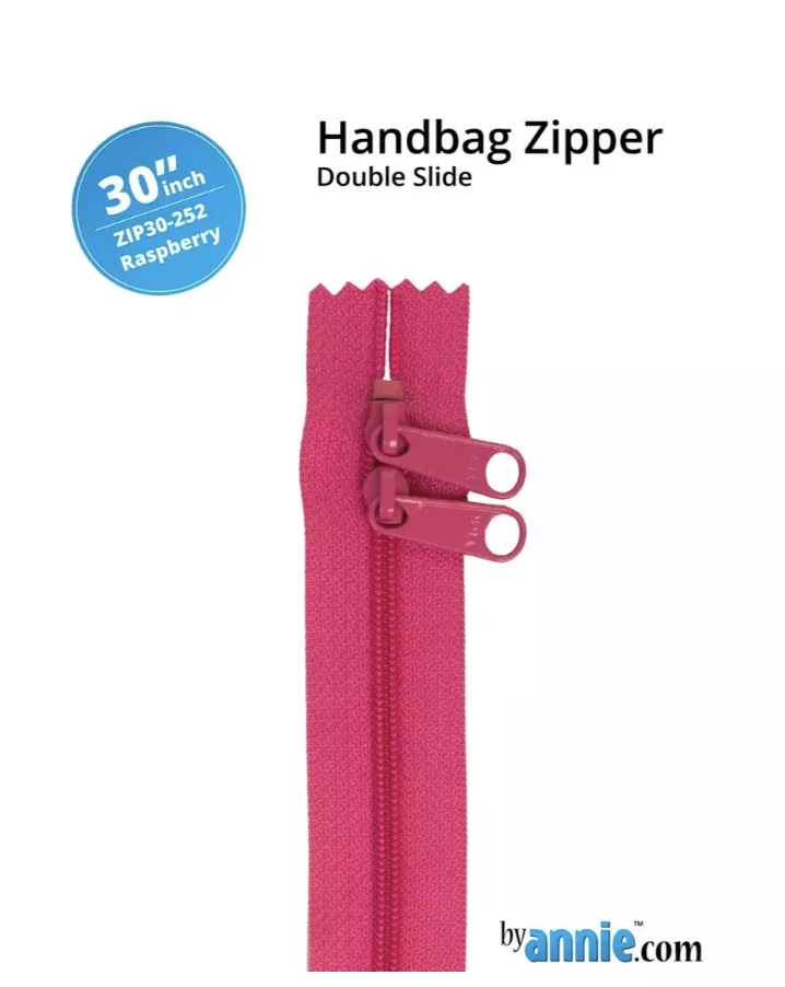 By Annie – 30″ Double Slide Zipper Raspberry