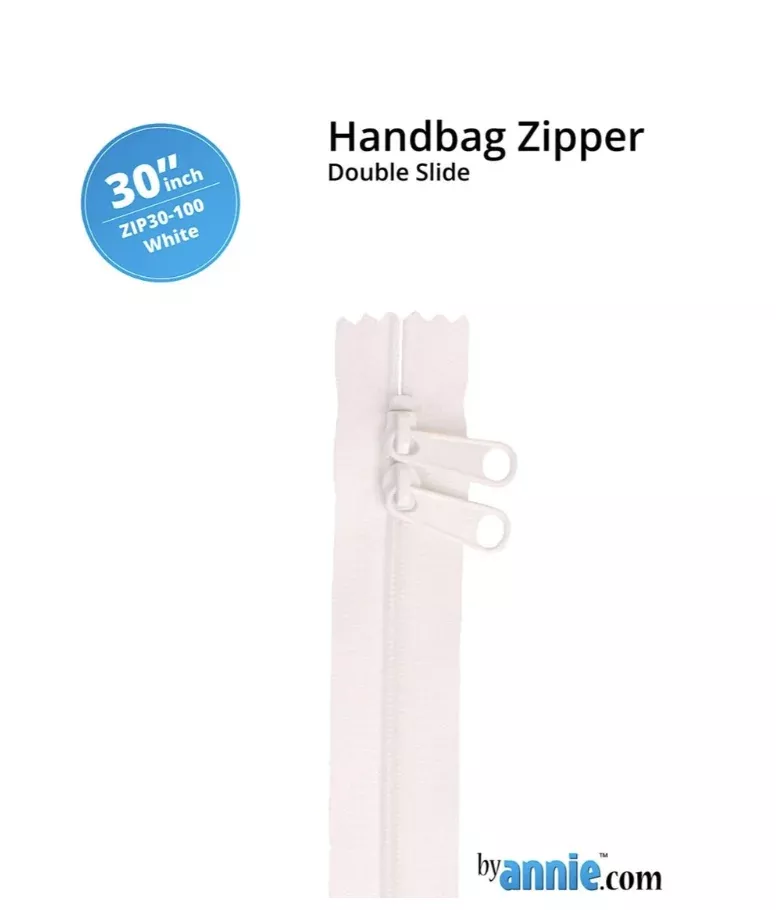 By Annie – 30″ Double Slide Zipper White