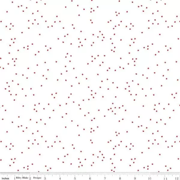 C730-RED BLOSSOMS on White in Color Red