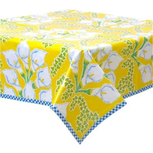 Calla Lily Yellow Oilcloth Tablecloths