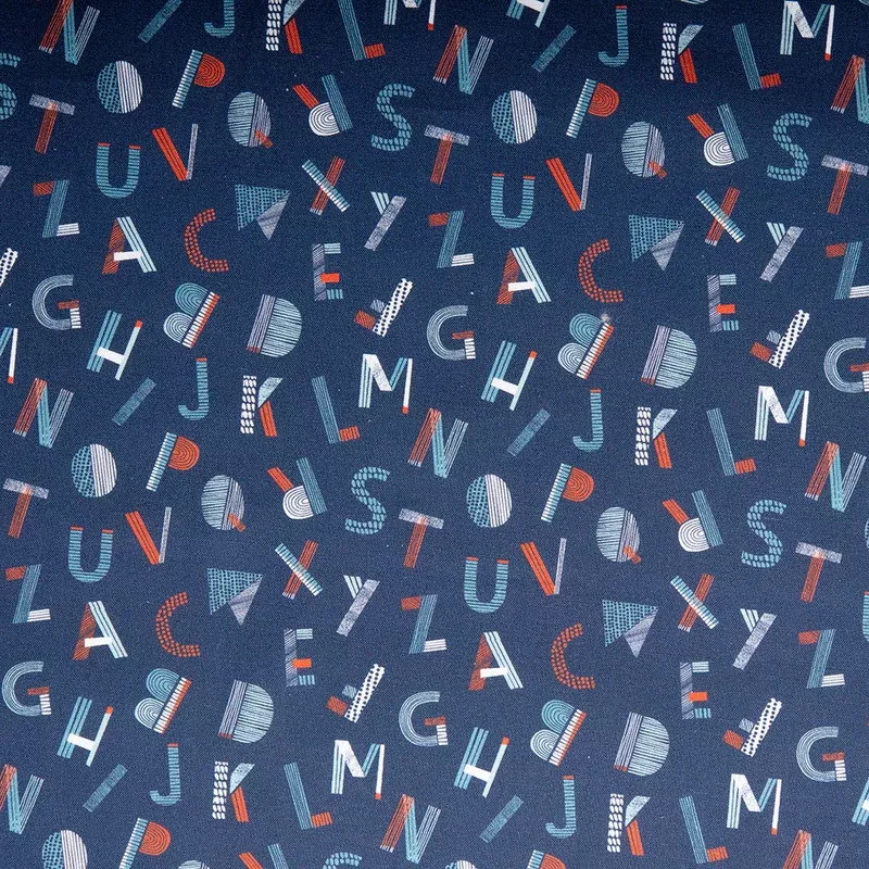 CAMELOT Quilting cotton – Nautical collection – Letters – Navy