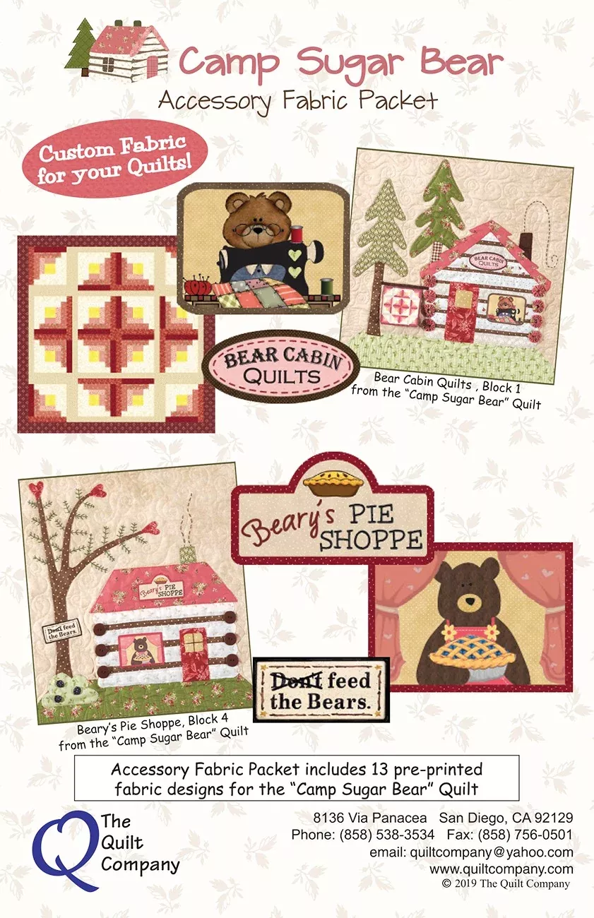 Camp Sugar Bear Accessory Fabric Packet