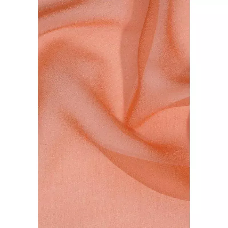 Candle-light Peach Pink Silk Georgette Fabric