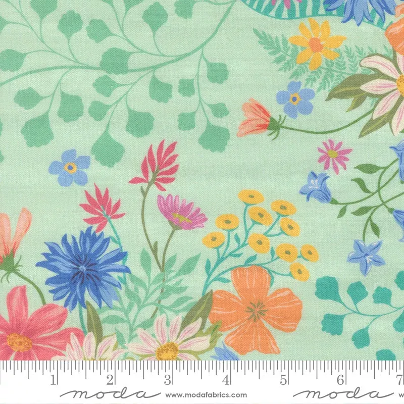 Cannon Beach Aqua Misty Meadow Yardage by Crystal Manning for Moda Fabrics
