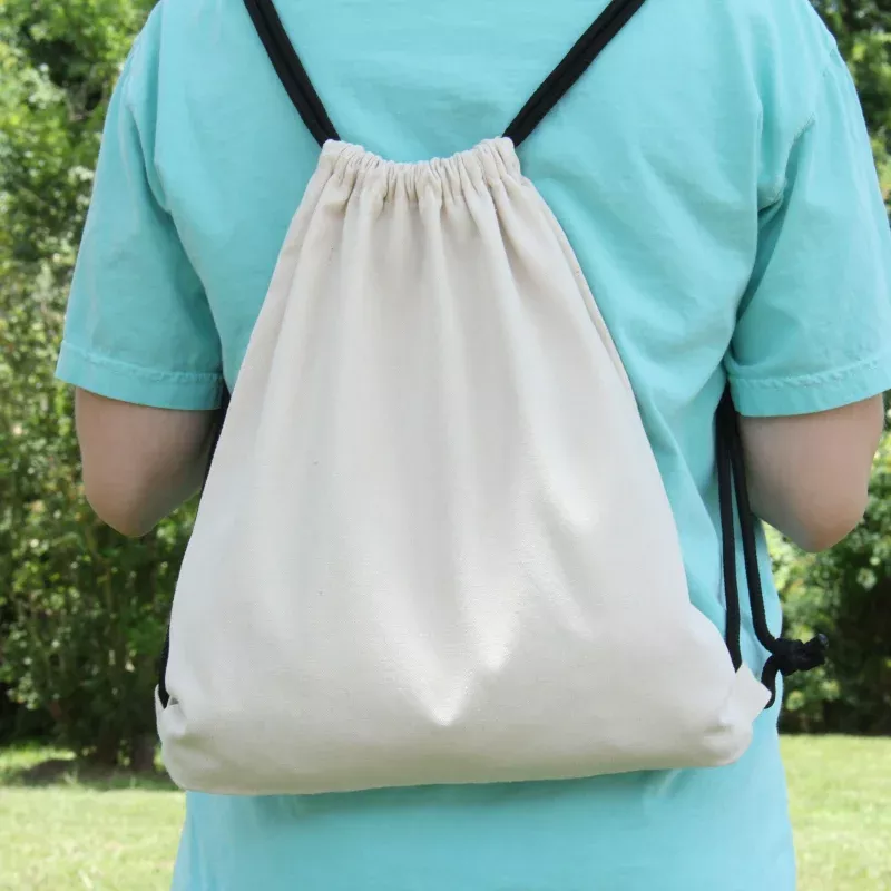 Canvas Cinch Drawstring Tote Bag BackPack – Natural