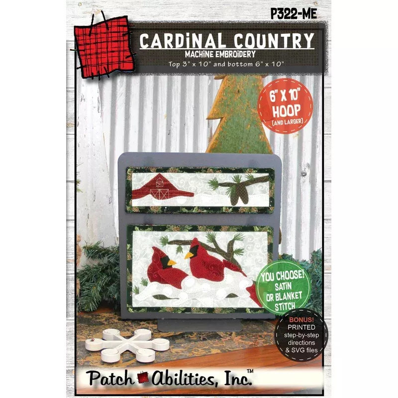 Cardinal Country Pattern & Buttons Embroidery P322-ME