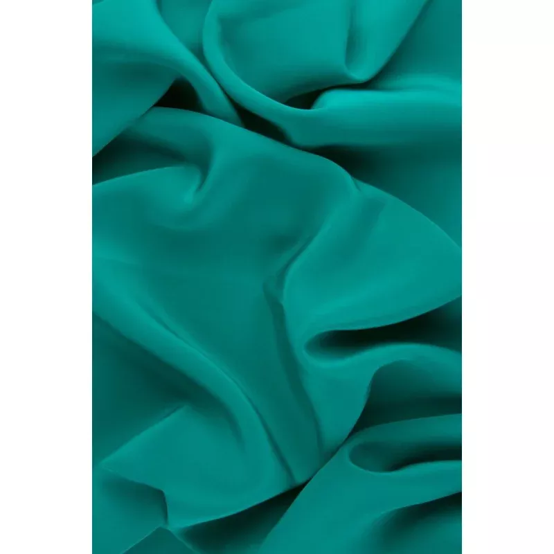 Caribbean Green Silk Crepe de Chine Fabric